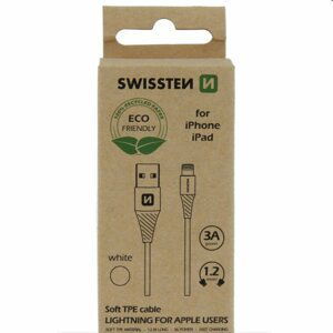 Swissten Data Cable Textile USB  Lightning 1.2 m, biely 71502301ECO