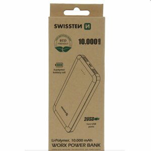 Swissten WORX Powerbank 10.000 mAh, čierna 22013951ECO