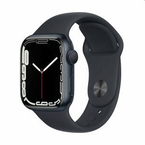 Apple Watch Series 7 GPS, 41mm Midnight Aluminium Case with Midnight Sport Band - Regular MKMX3VRA