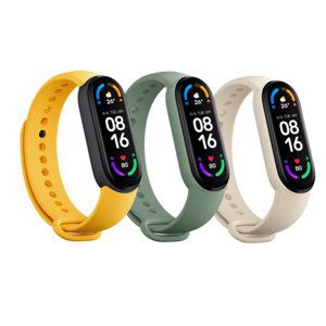 Náhradné náramky Xiaomi Mi Smart Band 6 Strap (3-balenie) slonovinová, olivová, žltá 6934177745638