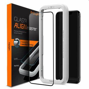 Tvrdené sklo Spigen Align Glass FC pre Apple iPhone 11XR, čierne AGL00106