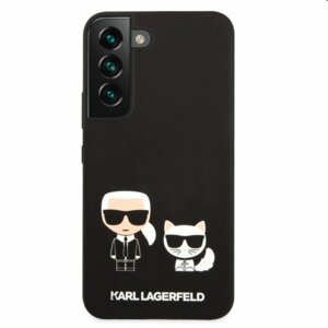 Puzdro Karl Lagerfeld and Choupette Liquid Silicone pre Samsung Galaxy S22 Plus, čierne 57983107842