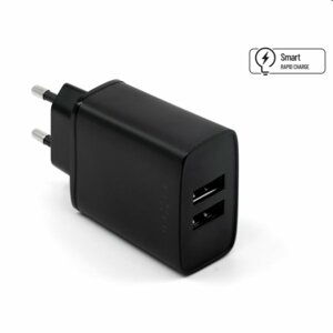 FIXED Sieťová nabíjačka Smart Rapid Charge s 2 x USB, 15W, čierna FIXC15-2U-BK