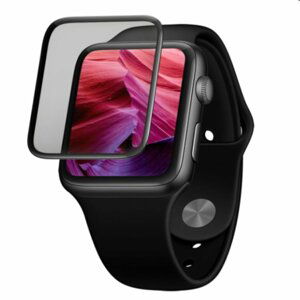 FIXED 3D Ochranné tvrdené sklo s aplikátorom pre Apple Watch 44 mm, čierne FIXG3D-434-BK