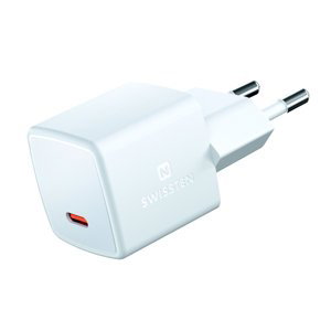 Mini Adaptér Swissten GaN USB-C 25W POWER DELIVERY, biely 22044100
