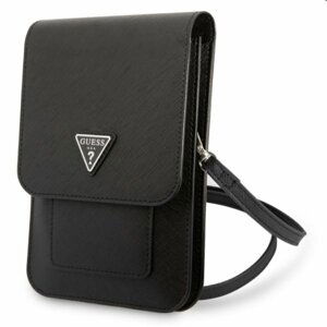 Guess PU Saffiano Triangle Logo Phone Bag, black 57983108550