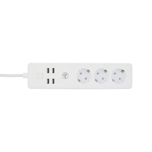 Tellur WiFi Smart Power Strip, 3× 4× USB 4 A, 2200 W, 10 A, 1,8 m, biela