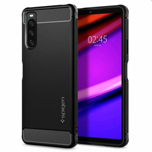 Puzdro Spigen Rugged Armor pre Sony Xperia 10 IV, čierne ACS04554