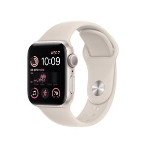 Apple Watch SE GPS 44mm Starlight Aluminium Case with Starlight Sport Band - Regular MNJX3CS/A