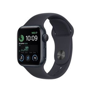 Apple Watch SE GPS 44mm Midnight Aluminium Case with Midnight Sport Band - Regular MNK03CS/A, čierna