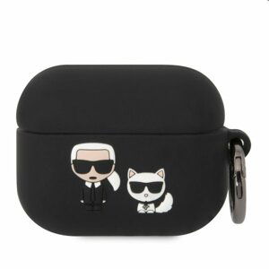 Karl Lagerfeld and Choupette silikónový obal pre Apple Airpods Pro, čierne 57983111279