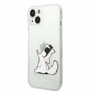 Puzdro Karl Lagerfeld PCTPU Choupette Eat for Apple iPhone 14 Plus, transparent KLHCP14MCFNRC