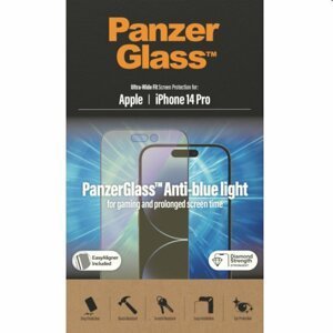 Ochranné sklo PanzerGlass Anti-Bluelight AB pre Apple iPhone 14 Pro, čierne 2792