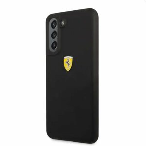 Puzdro Ferrari Liquid Silicone Metal Logo pre Samsung Galaxy S21 FE 5G, čierne 57983107876