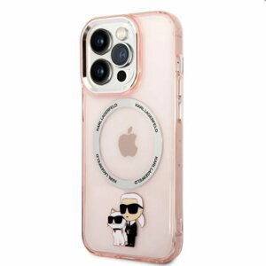 Puzdro Karl Lagerfeld MagSafe IML Karl and Choupette NFT pre Apple iPhone 14 Pro, ružové 57983112451