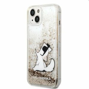 Puzdro Karl Lagerfeld Liquid Glitter Choupette Eat pre Apple iPhone 14, zlaté 57983111457