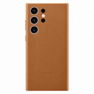 Puzdro Leather Cover pre Samsung S23 Ultra, camel EF-VS918LAEGWW