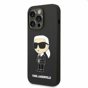 Zadný kryt Karl Lagerfeld Liquid Silicone Ikonik NFT pre Apple iPhone 14 Pro Max, čierna 57983112373