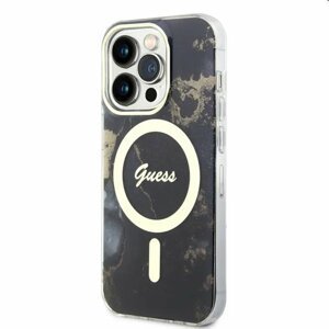 Puzdro Guess Marble IML MagSafe for Apple iPhone 13 Pro, čierne 57983114250