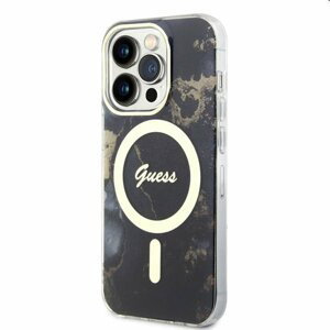 Puzdro Guess Marble IML MagSafe for Apple iPhone 14 Pro, čierne 57983114253