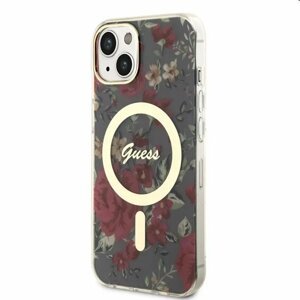 Puzdro Guess PCTPU Flowers IML MagSafe for Apple iPhone 13, kaki 57983114228