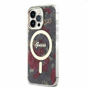 Puzdro Guess PCTPU Flowers IML MagSafe for Apple iPhone 13 Pro, kaki 57983114229