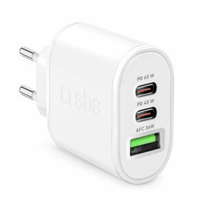 SBS Cestovný adaptér 2x USB-CUSB, PD, 65 W, biela TETRUSB2CGAN65W