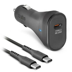 SBS Nabíjacia sada do auta USB-C, PD 25 W, čierna TECRKITTCPD25W