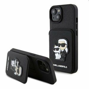 Puzdro Karl Lagerfeld PU Saffiano Card Slot Stand Karl and Choupette pre Apple iPhone 15, čierne 57983116862