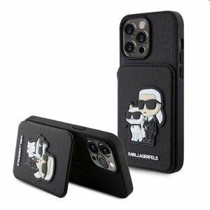 Puzdro Karl Lagerfeld PU Saffiano Card Slot Stand Karl and Choupette pre Apple iPhone 15 Pro, čierne 57983116863