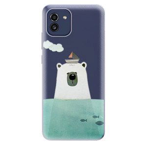 Odolné silikónové puzdro iSaprio - Bear With Boat - Samsung Galaxy A03