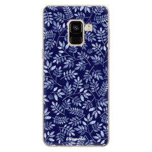 Odolné silikónové puzdro iSaprio - Blue Leaves 05 - Samsung Galaxy A8 2018