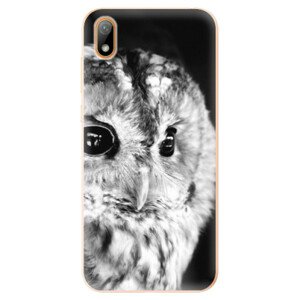 Odolné silikónové puzdro iSaprio - BW Owl - Huawei Y5 2019