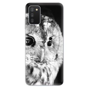 Odolné silikónové puzdro iSaprio - BW Owl - Samsung Galaxy A03s