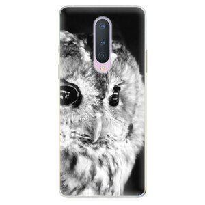 Odolné silikónové puzdro iSaprio - BW Owl - OnePlus 8