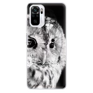 Odolné silikónové puzdro iSaprio - BW Owl - Xiaomi Redmi Note 10 / Note 10S