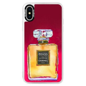 Neónové púzdro Pink iSaprio - Chanel Gold - iPhone X