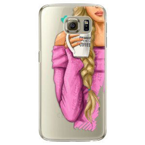 Plastové puzdro iSaprio - My Coffe and Blond Girl - Samsung Galaxy S6 Edge