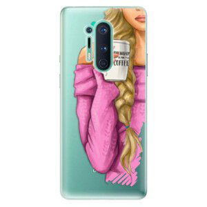 Odolné silikónové puzdro iSaprio - My Coffe and Blond Girl - OnePlus 8 Pro