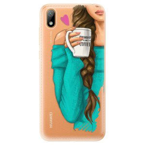 Odolné silikónové puzdro iSaprio - My Coffe and Brunette Girl - Huawei Y5 2019