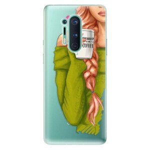 Odolné silikónové puzdro iSaprio - My Coffe and Redhead Girl - OnePlus 8 Pro