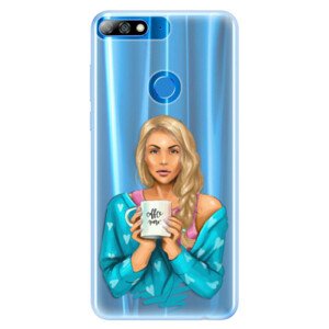 Silikónové puzdro iSaprio - Coffe Now - Blond - Huawei Y7 Prime 2018