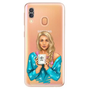 Odolné silikónové puzdro iSaprio - Coffe Now - Blond - Samsung Galaxy A40