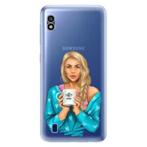 Odolné silikónové puzdro iSaprio - Coffe Now - Blond - Samsung Galaxy A10