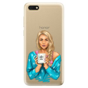 Odolné silikónové puzdro iSaprio - Coffe Now - Blond - Huawei Honor 7S