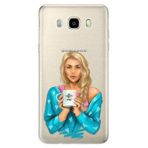 Odolné silikónové puzdro iSaprio - Coffe Now - Blond - Samsung Galaxy J5 2016