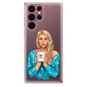 Odolné silikónové puzdro iSaprio - Coffe Now - Blond - Samsung Galaxy S22 Ultra 5G