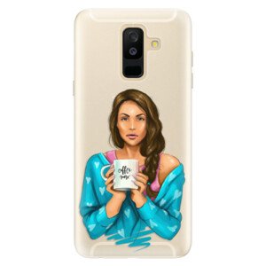 Silikónové puzdro iSaprio - Coffe Now - Brunette - Samsung Galaxy A6+