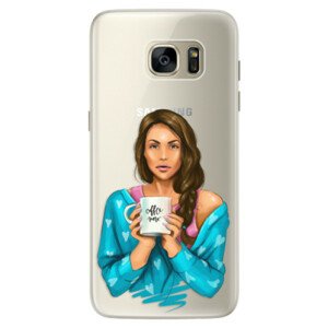 Silikónové puzdro iSaprio - Coffe Now - Brunette - Samsung Galaxy S7 Edge