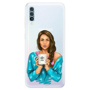 Odolné silikónové puzdro iSaprio - Coffe Now - Brunette - Samsung Galaxy A50